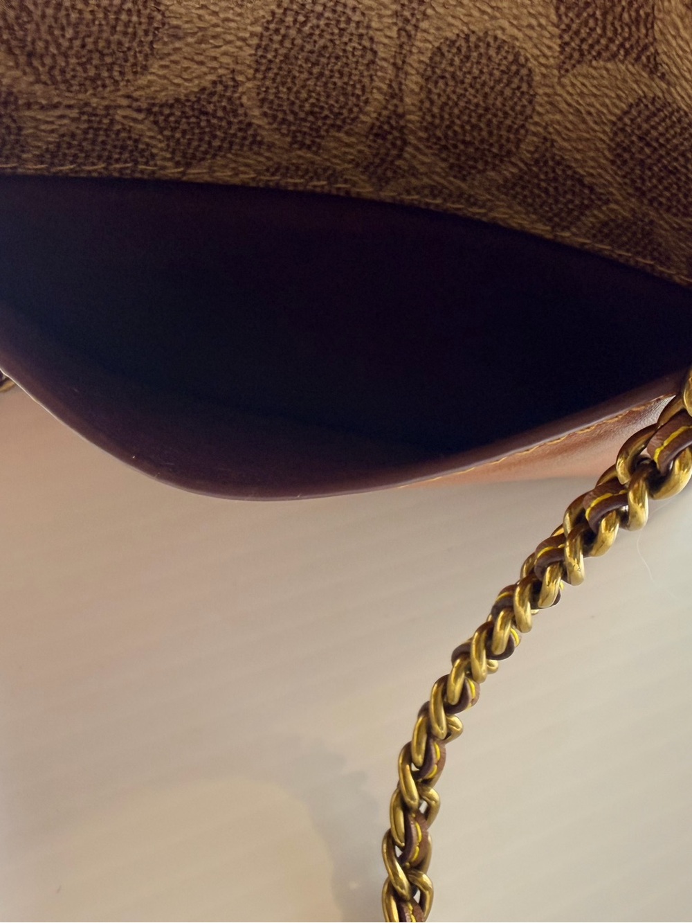 Coach Brown Signature Canvas & Leather Crossbody with Floral Turn-Lock - Picture 8 of 12